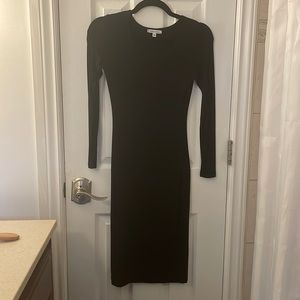 XS Black Bodycon Long-sleeve Dress
